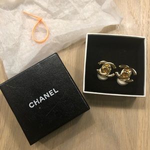 Authentic Vintage Chanel Turnlock Gold Earrings